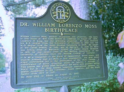 Dr. William Lorenzo Moss Birthplace