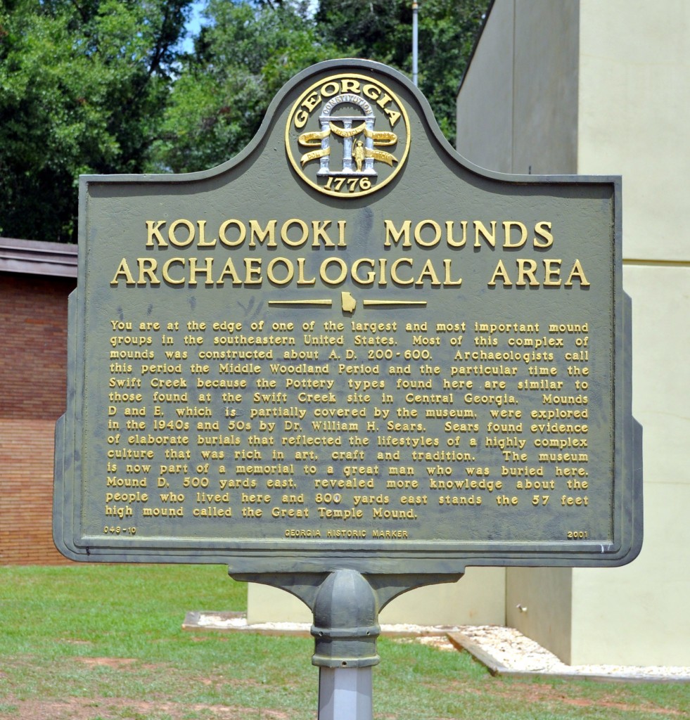 Marker Monday Kolomoki Mounds Archaeological Area Historical