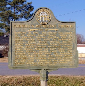 Carroll's Methodist Church: 2.5 miles - Georgia Historical Society