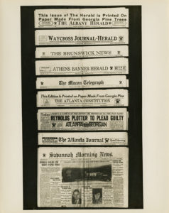 Papers Printed on Georgia Pine Paper, 1936. From the Foltz Photography Studio Photographs, Ms1360.