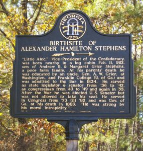 Birthplace of Alexander Hamilton Stephens Marker