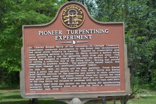 Pioneer Turpentining Experiment Marker