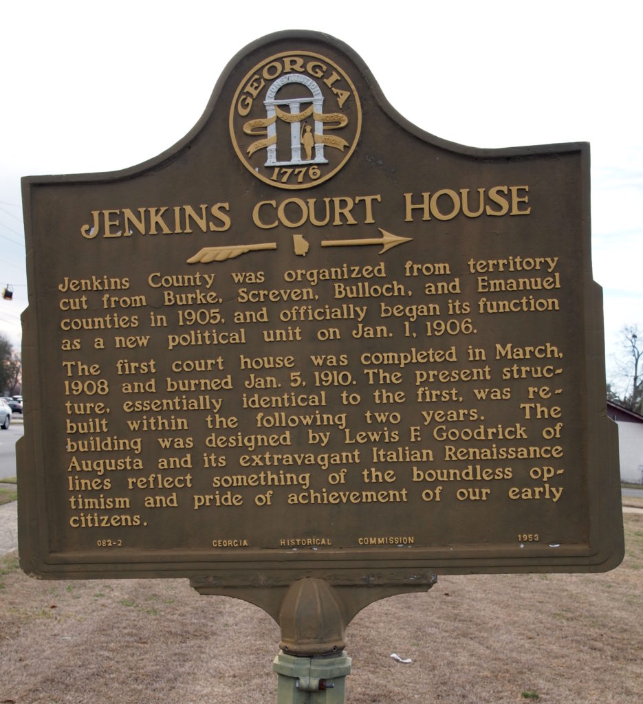 Jenkins Court House Georgia Historical Society