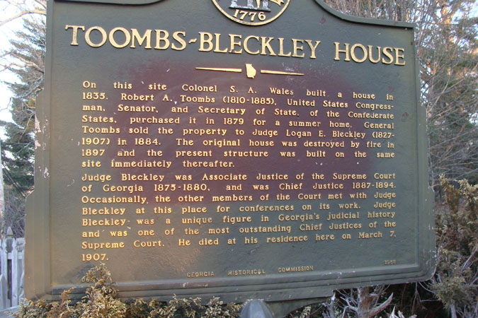 Toombs-Bleckley House - Georgia Historical Society