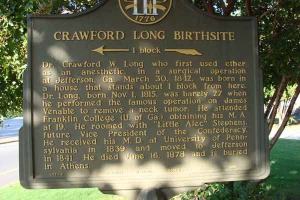 Crawford Long Birthplace – Georgia Historical Society