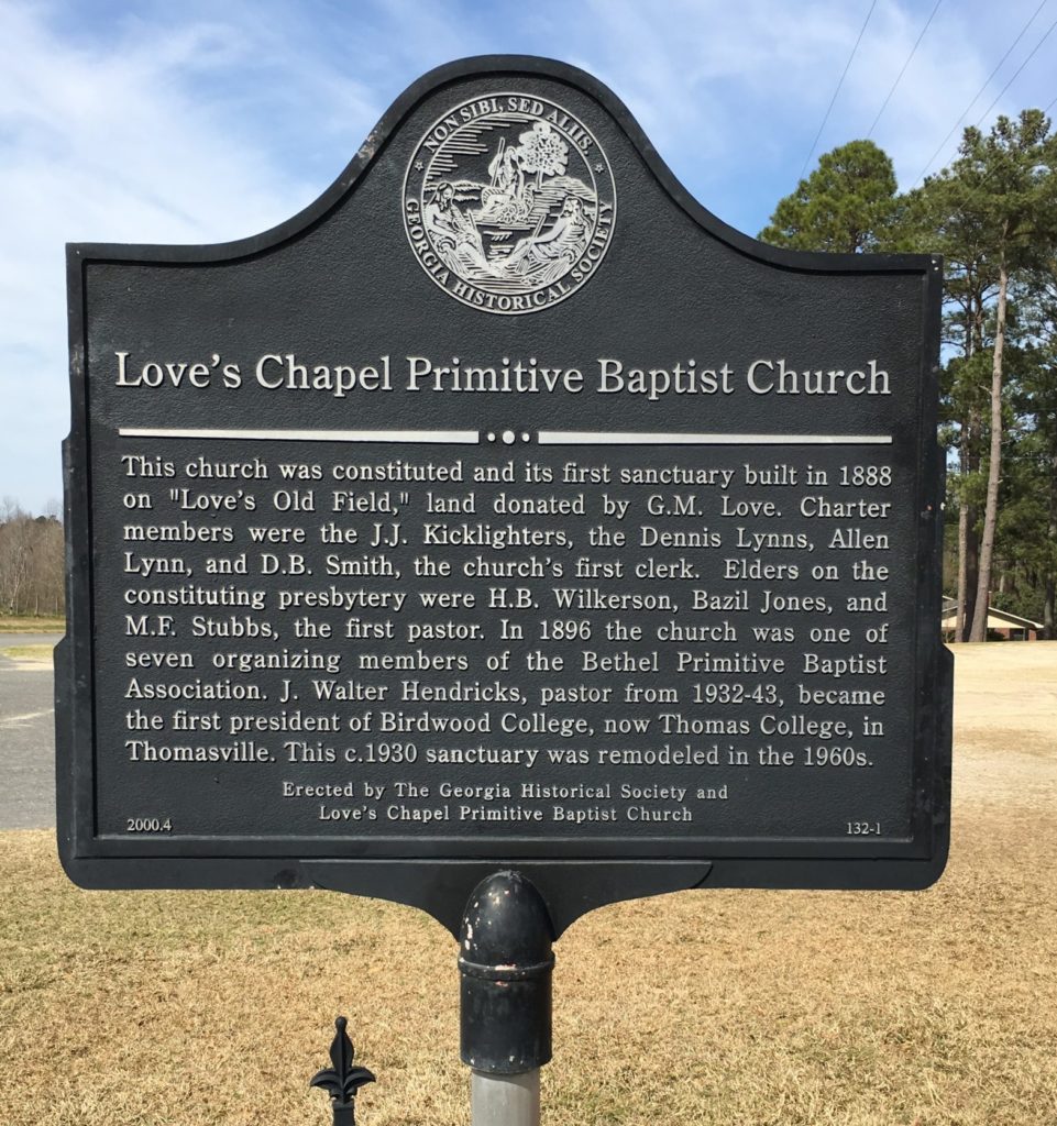 Love’s Chapel Primitive Baptist Church Historical Society