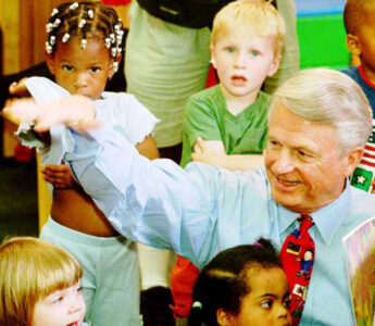 Governor Zell Miller with preschool children