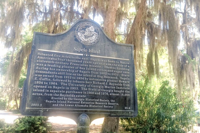 13. Sapelo Island Historical Marker Near the Meridian Dock, 2014. Image courtesy of Dylan Wilson.